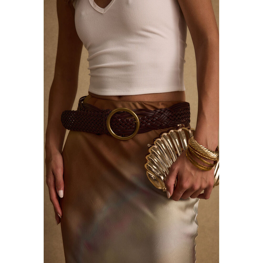 12th Tribe Hazel Brown Braided Belt Size M/LM/L